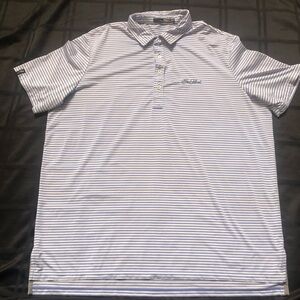 Ralph Lauren RLX Sea Island Golf Polo Shirt Mens 2XL Performance Blue Stripes